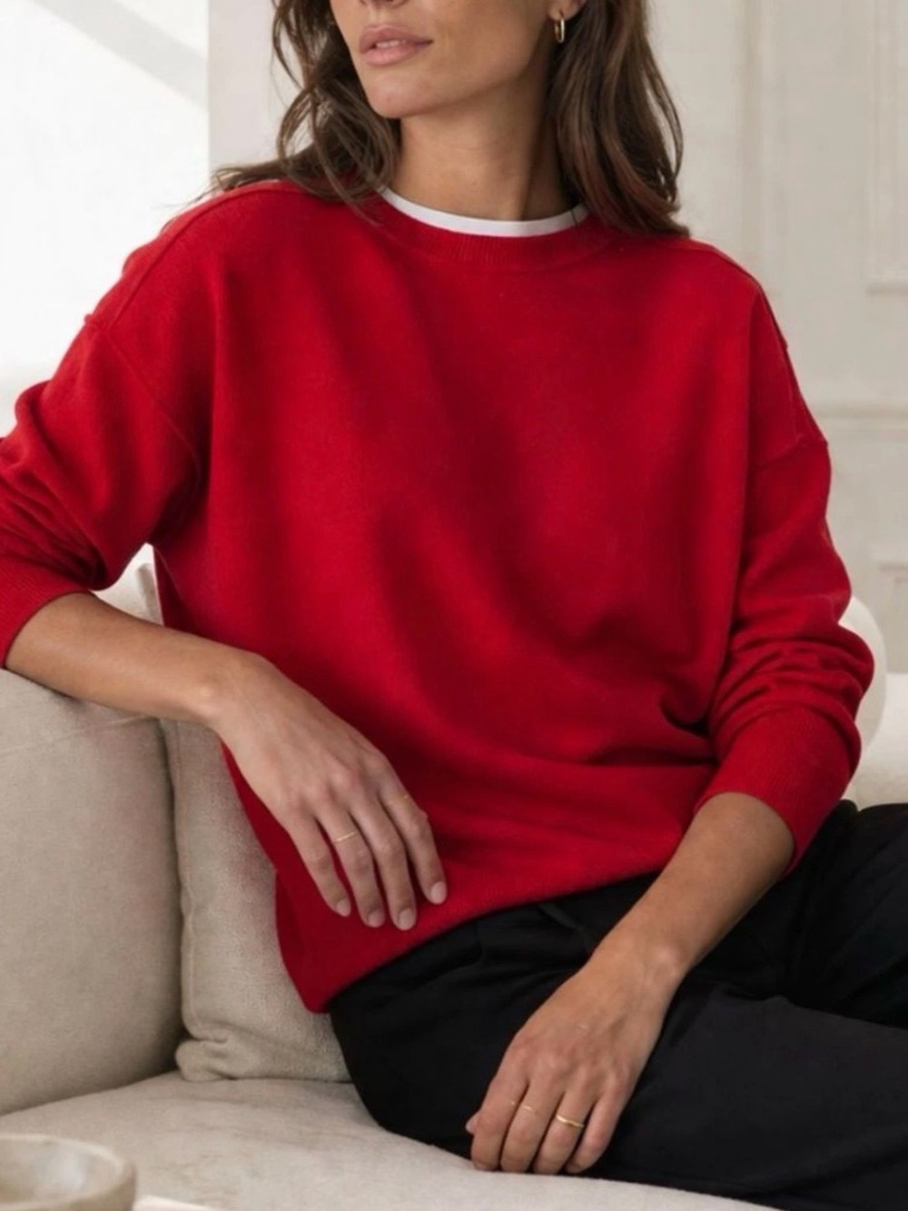 Madewell Merino Wool Pullover Sweater Classic Red S Cozy Minimalist Capsule